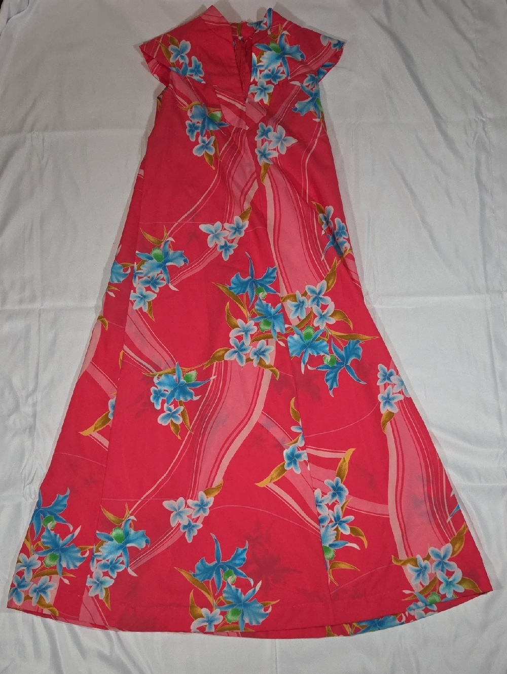 Hilo Hattie V-neck Hawaiian Tropical Muumuu Maxi Dress Size 8 Beach Island
